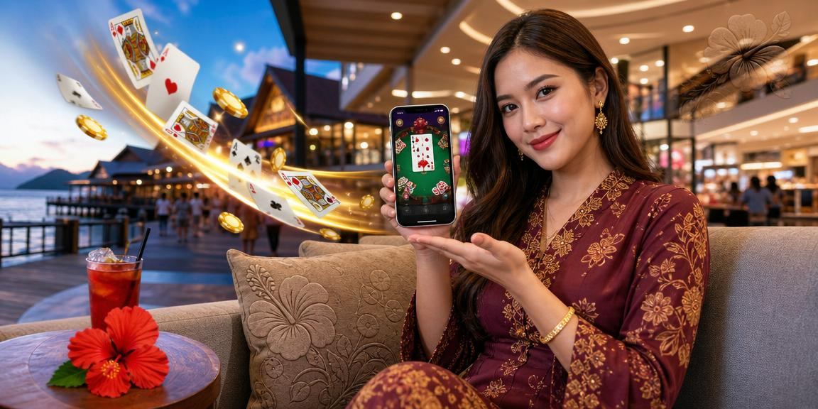 Permainan kad hiburan gaya Melayu Malaysia dalam suasana moden